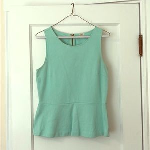 J. Crew Mint Green Peplum Top
